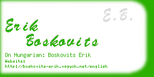 erik boskovits business card